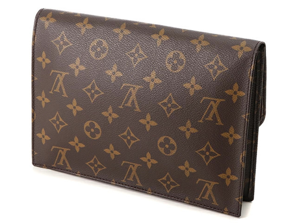 Louis Vuitton Monogram Clutch Pochette Rabat Bag Brown